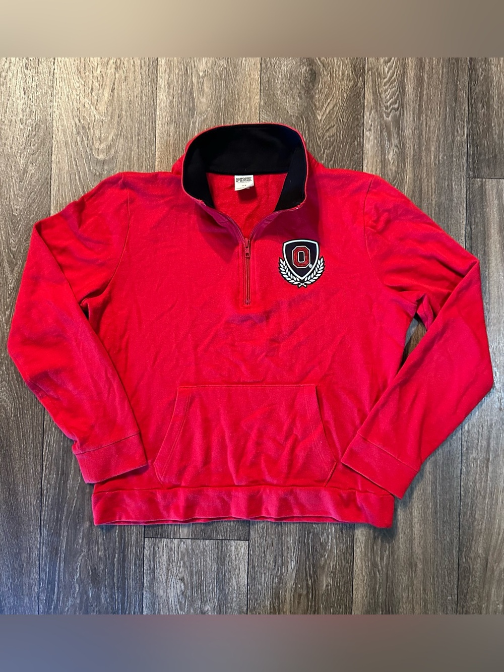Ohio State buckeyes red quarter zip long sleeve sweatshirt VS PINK Sz M